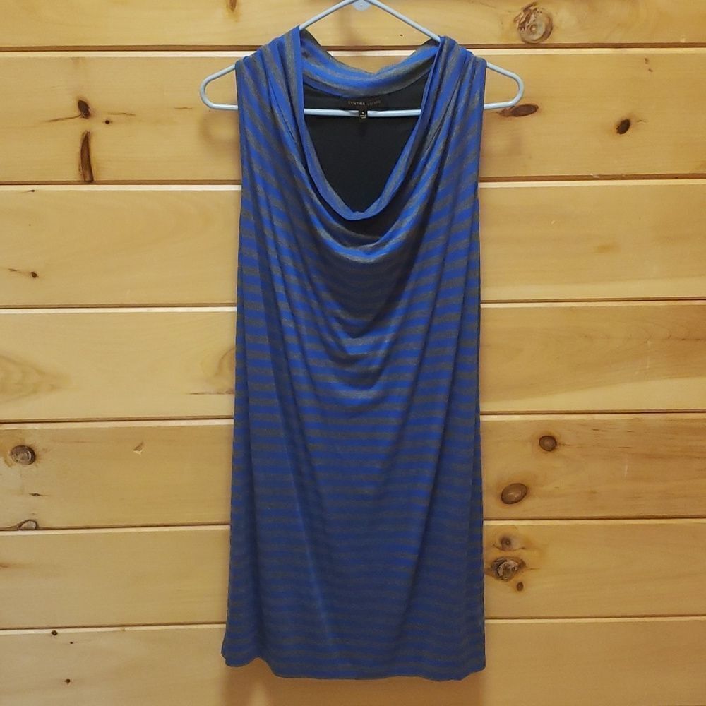 Cynthia Steffe Blue, Black, and Gray Dress